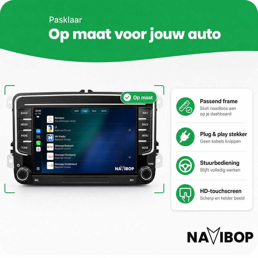 Volkswagen Tiguan | Autoradio | CarPlay & Android Auto | Android 15.0 | 2007 t/m 2016