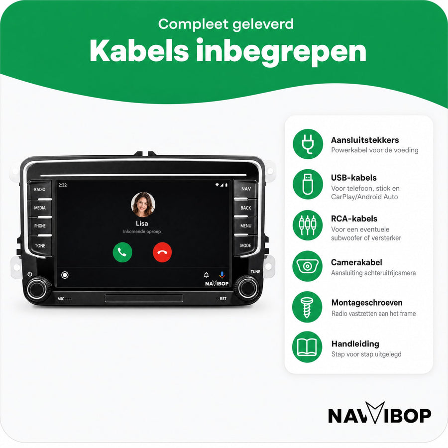 Volkswagen Tiguan | Autoradio | CarPlay & Android Auto | Android 15.0 | 2007 t/m 2016
