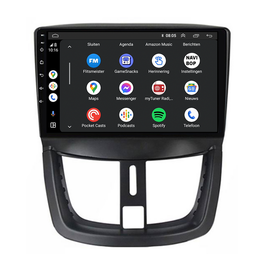 Peugeot 206 | Autoradio | CarPlay & Android Auto | Android 15.0 | 2006 t/m 2014