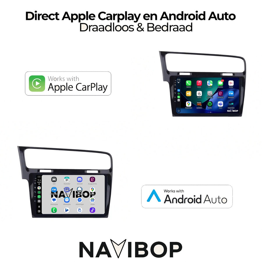 Volkswagen Golf 7 - Zwart | Autoradio | CarPlay & Android Auto | Android 15.0 | 2013 t/m 2020