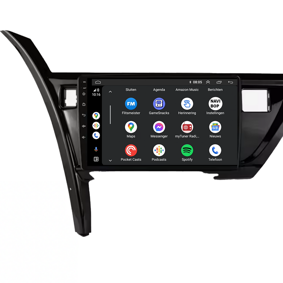 Toyota Auris | Autoradio | CarPlay & Android Auto | Android 15.0 | 2013 t/m 2016