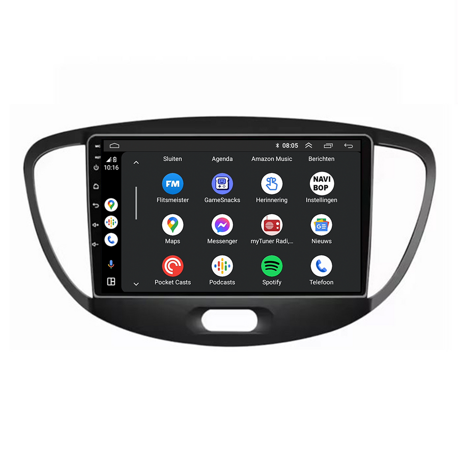 Hyundai I10 | Autoradio | CarPlay & Android Auto | Android 15.0 | 2007 t/m 2013