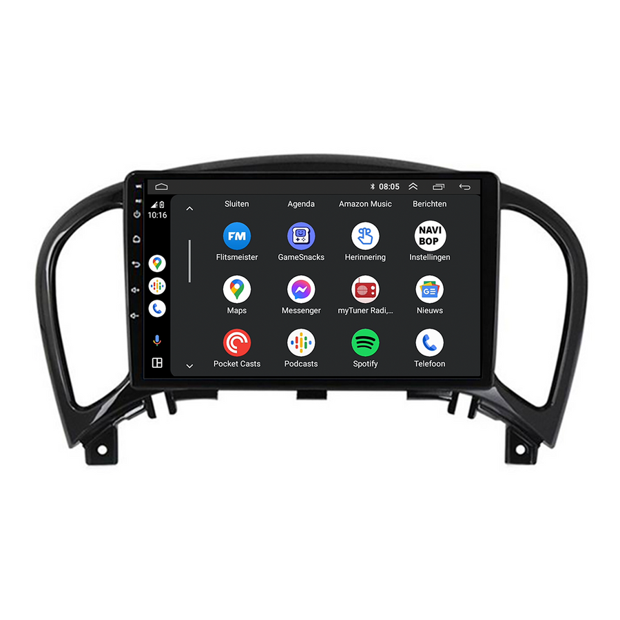 Nissan Juke | Autoradio | CarPlay & Android Auto | Android 15.0 | 2010 t/m 2019