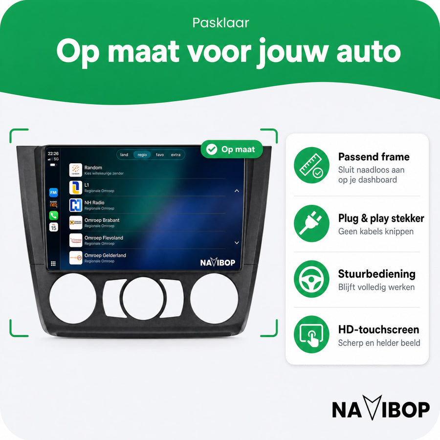 BMW 1-SERIE Versie 1 | Autoradio | CarPlay & Android Auto | Android 15.0 | 2005 t/m 2013