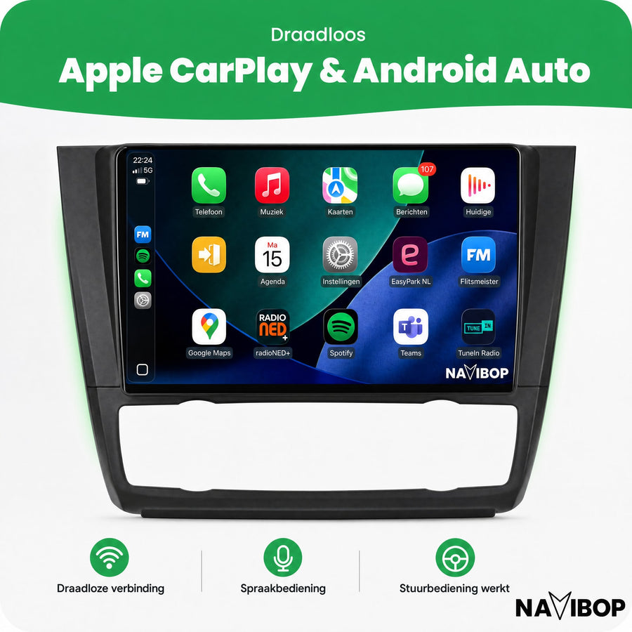 BMW 1-SERIE Versie 3 | Autoradio | CarPlay & Android Auto | Android 15.0 | 2005 t/m 2013