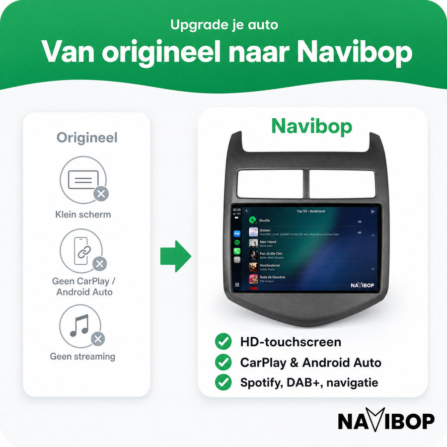Chevrolet Aveo | Autoradio | CarPlay & Android Auto | Android 15.0 | 2011 t/m 2015