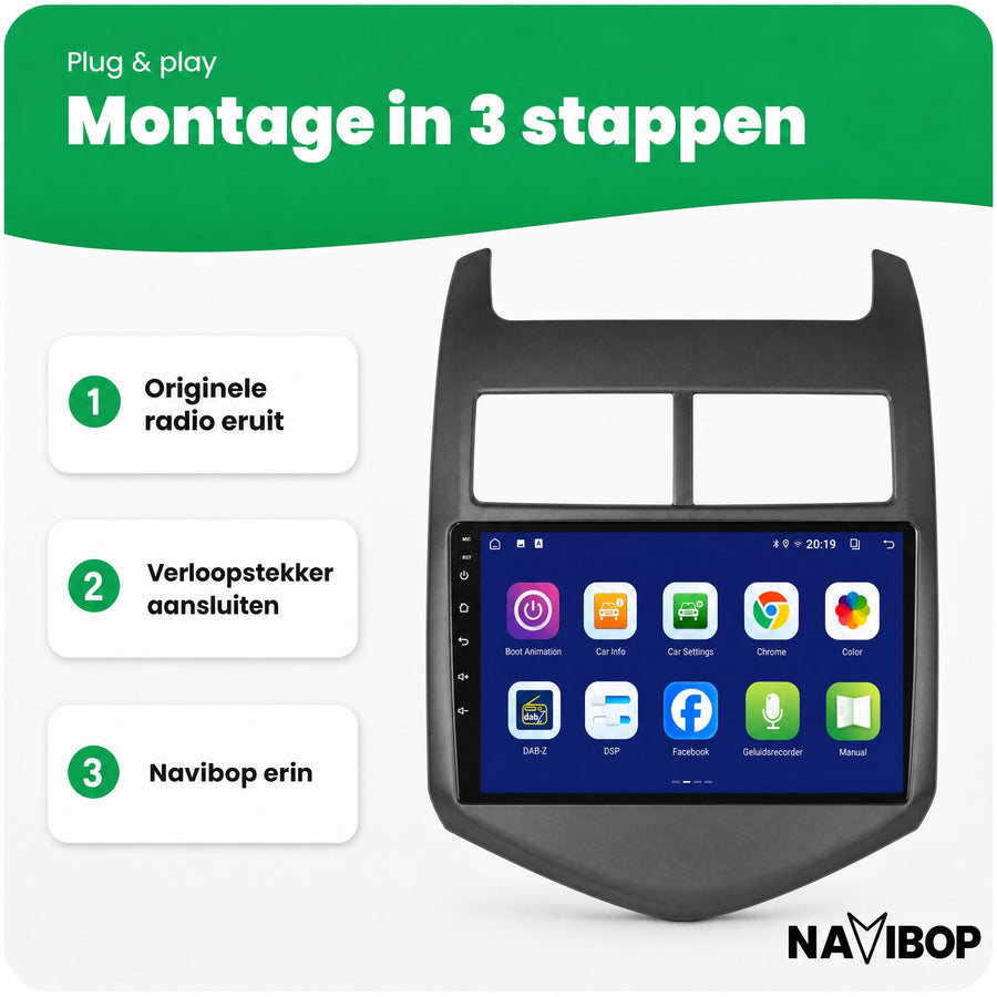 Chevrolet Aveo | Autoradio | CarPlay & Android Auto | Android 15.0 | 2011 t/m 2015