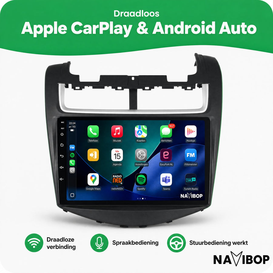 Chevrolet Aveo | Autoradio | CarPlay & Android Auto | Android 15.0 | 2011 t/m 2017