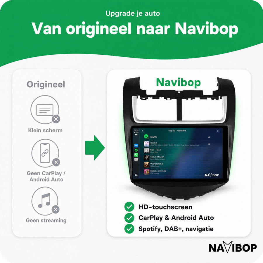 Chevrolet Aveo | Autoradio | CarPlay & Android Auto | Android 15.0 | 2011 t/m 2017