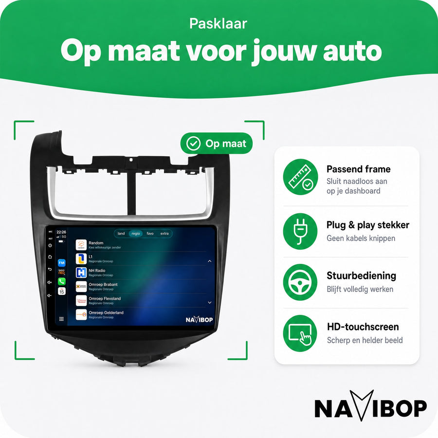Chevrolet Aveo | Autoradio | CarPlay & Android Auto | Android 15.0 | 2011 t/m 2017