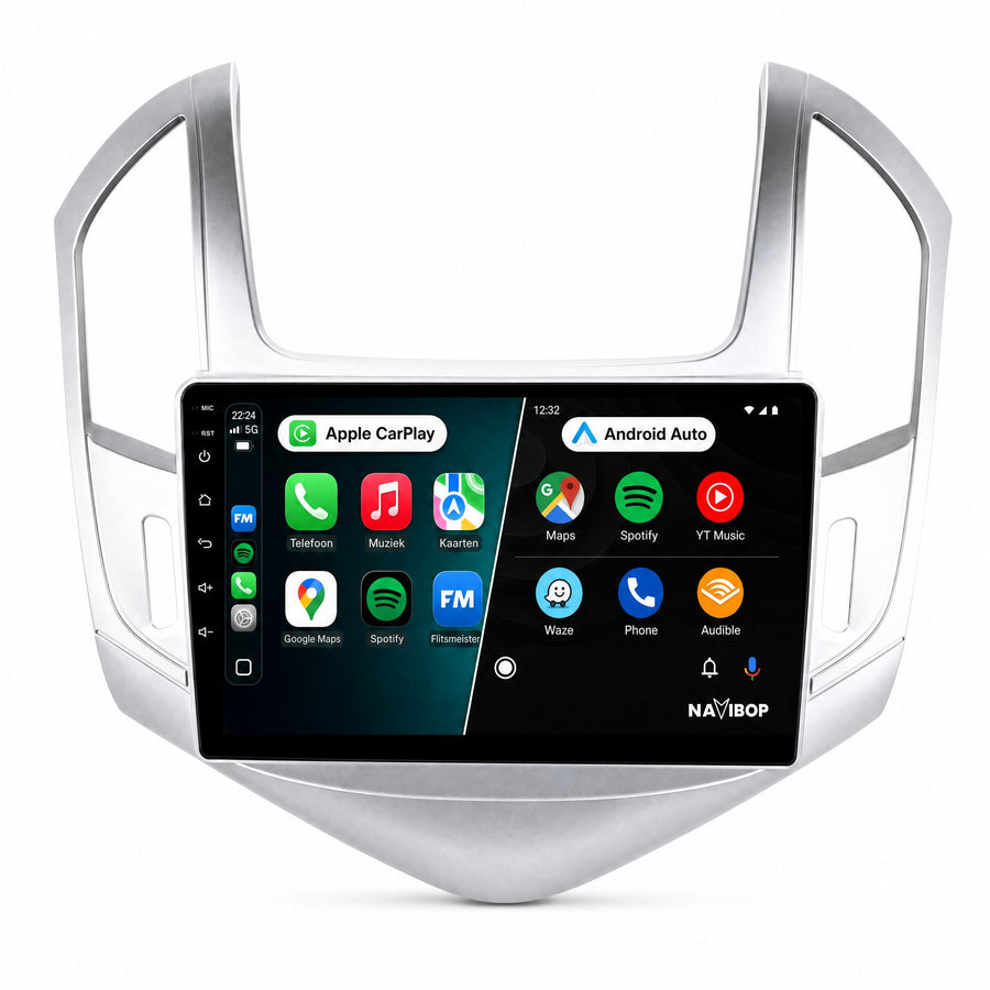 Chevrolet Cruze Zilver | Autoradio | CarPlay & Android Auto | Android 15.0 | 2012 t/m 2015