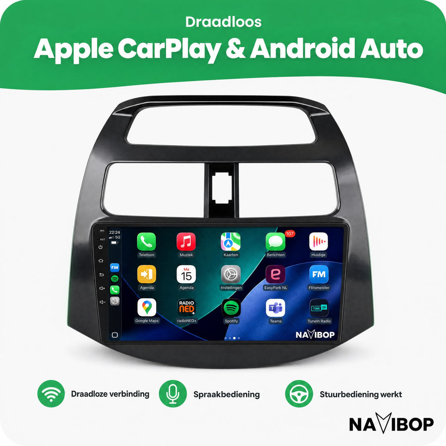 Chevrolet Spark | Autoradio | CarPlay & Android Auto | Android 15.0 | 2009 t/m 2015