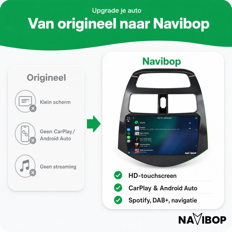 Chevrolet Spark | Autoradio | CarPlay & Android Auto | Android 15.0 | 2009 t/m 2015