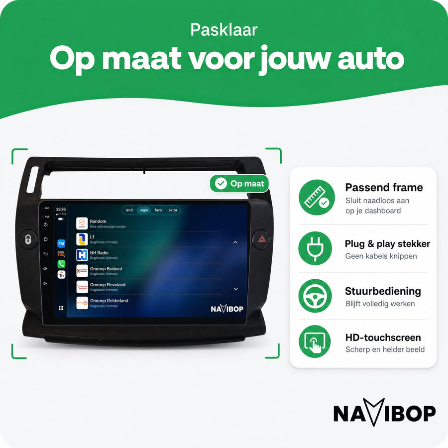 Citroën C4 | Autoradio | CarPlay & Android Auto | Android 15.0 | 2004 t/m 2013