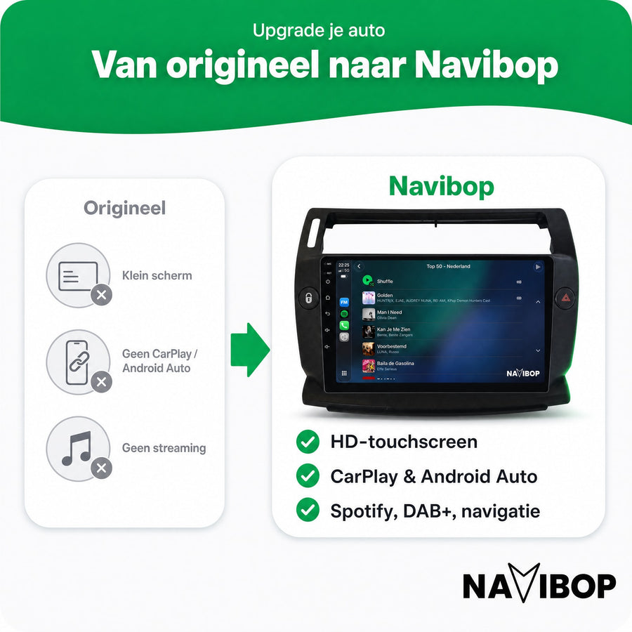 Citroën C4 | Autoradio | CarPlay & Android Auto | Android 15.0 | 2004 t/m 2013