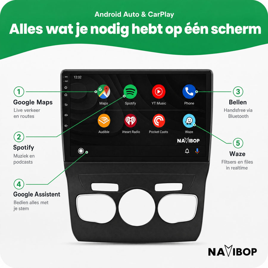 Citroën C4 | Autoradio | CarPlay & Android Auto | Android 15.0 | 2013 t/m 2017