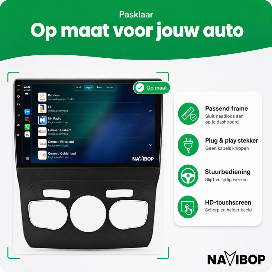 Citroën C4 | Autoradio | CarPlay & Android Auto | Android 15.0 | 2013 t/m 2017