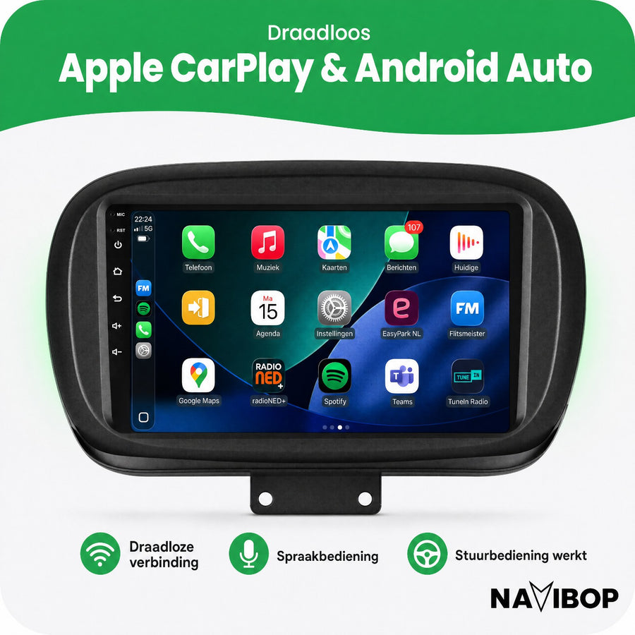 Fiat 500X | Autoradio | CarPlay & Android Auto | Android 15.0 | 2014 t/m 2020