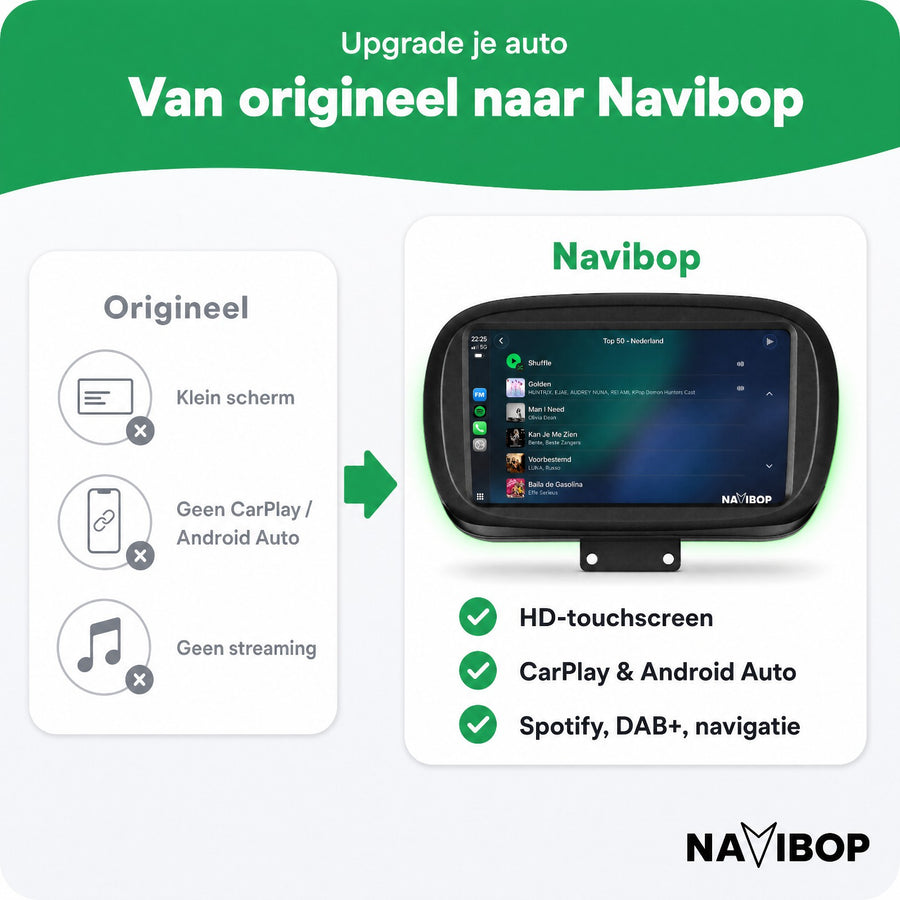 Fiat 500X | Autoradio | CarPlay & Android Auto | Android 15.0 | 2014 t/m 2020