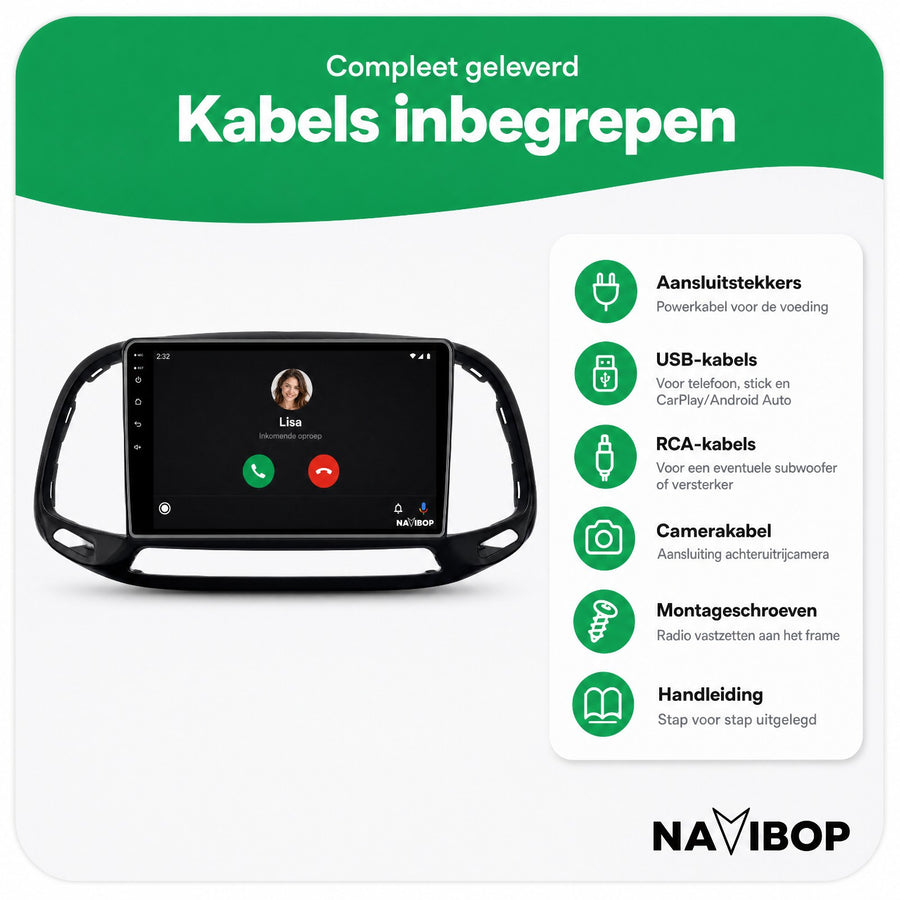 Fiat Doblo 2014 | Autoradio | CarPlay & Android Auto | Android 15.0