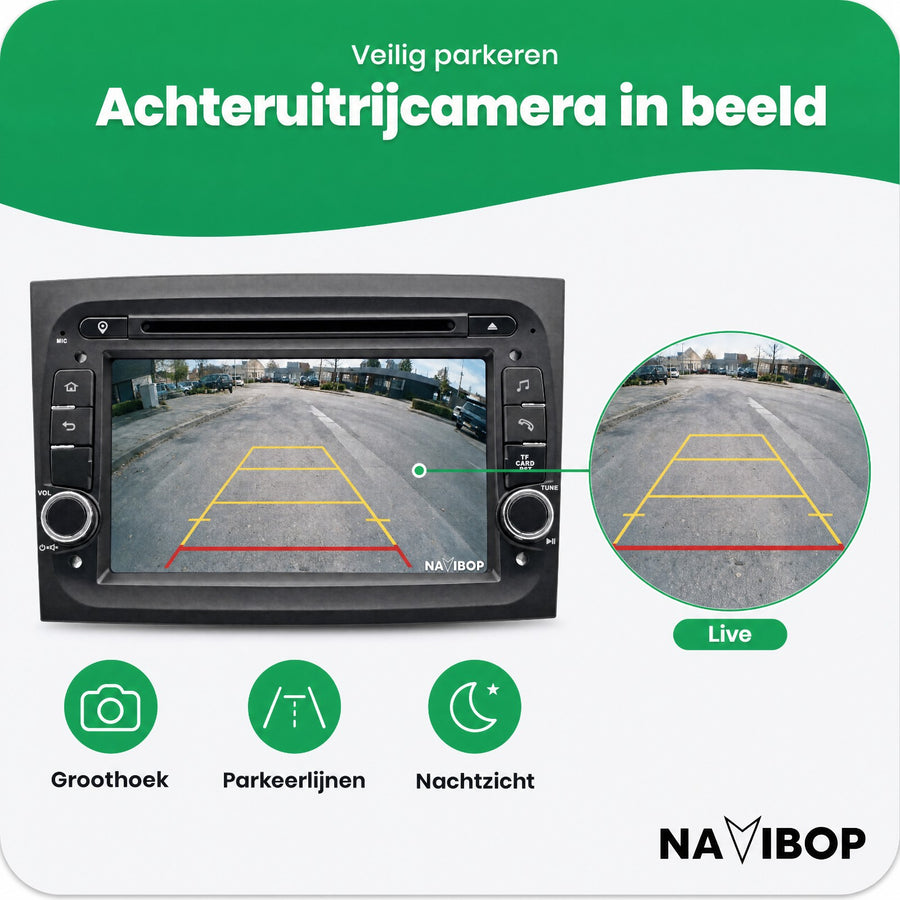 Fiat Doblo | Autoradio | CarPlay & Android Auto | Android 15.0 | 2015 t/m 2019