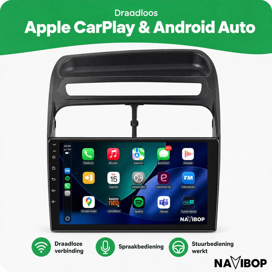 Fiat Punto Linea | Autoradio | CarPlay & Android Auto | Android 15.0 | 2007 t/m 2012
