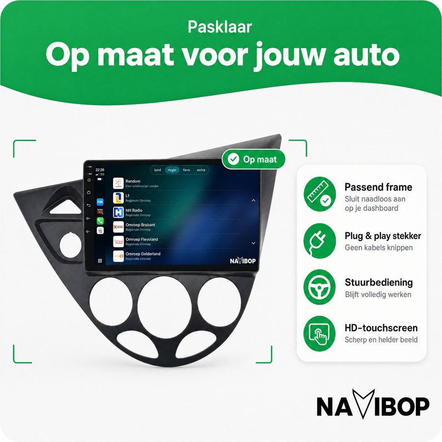 Ford Focus | Autoradio | CarPlay & Android Auto | Android 15.0 | 1998 t/m 2005