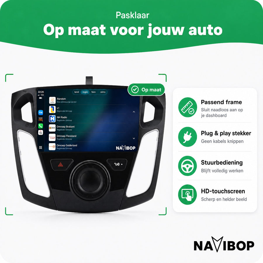 Ford Focus | Autoradio | CarPlay & Android Auto | Android 15.0 | 2011 t/m 2015