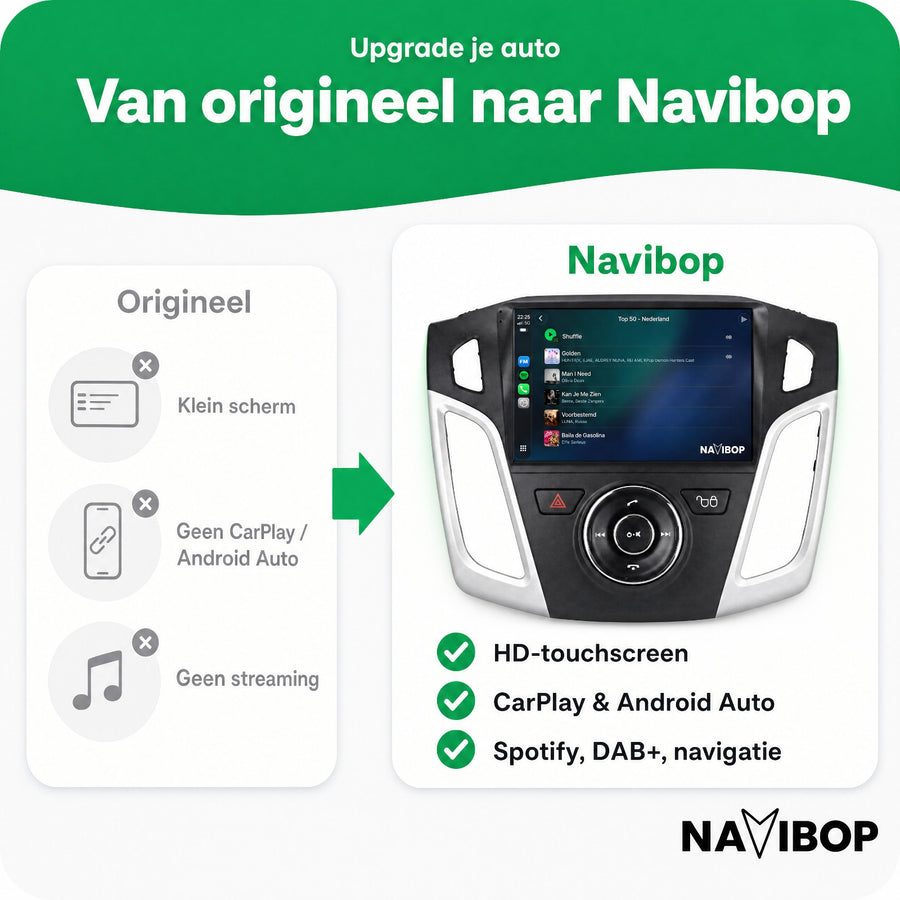 Ford Focus | Autoradio | CarPlay & Android Auto | Android 15.0 | 2012 t/m 2020