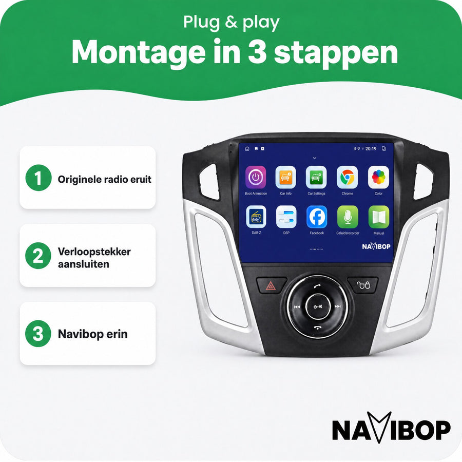 Ford Focus | Autoradio | CarPlay & Android Auto | Android 15.0 | 2012 t/m 2020