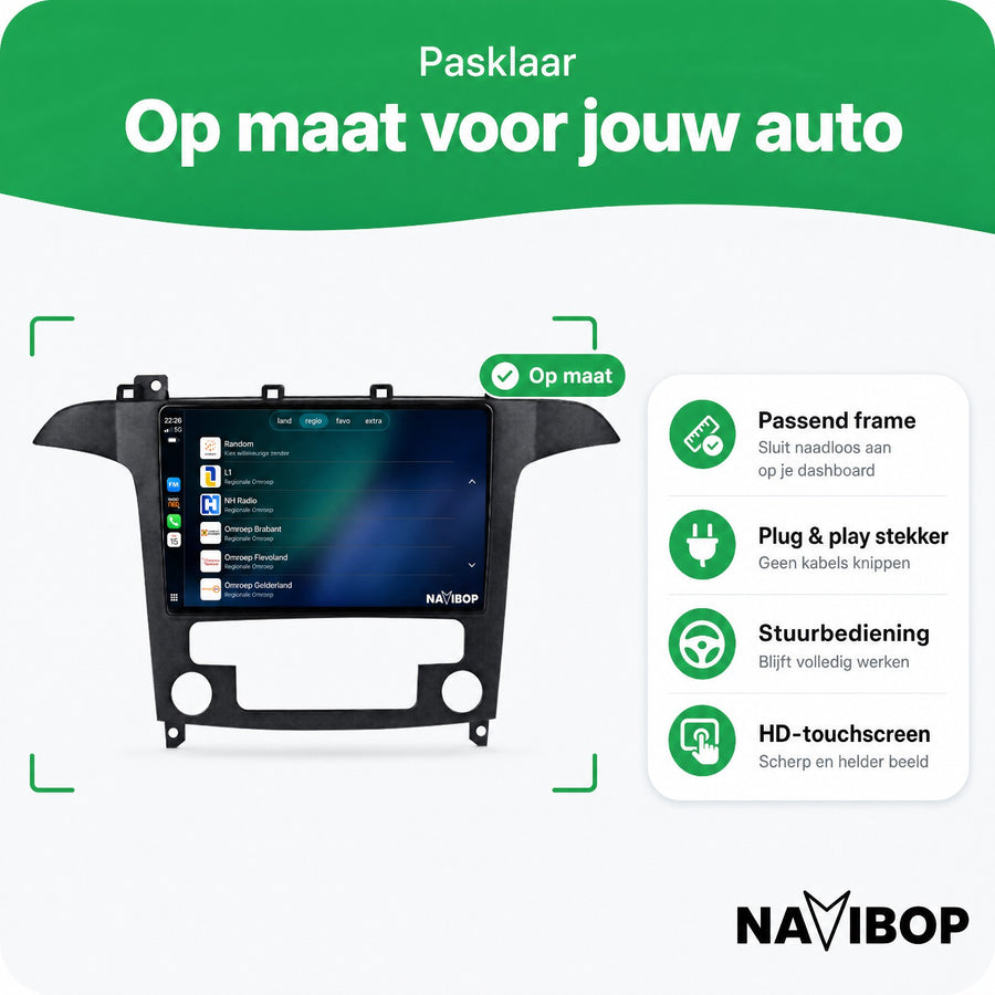 Ford S-max (automatische Airco) | Autoradio | CarPlay & Android Auto | Android 15.0 | 2006 t/m 2015