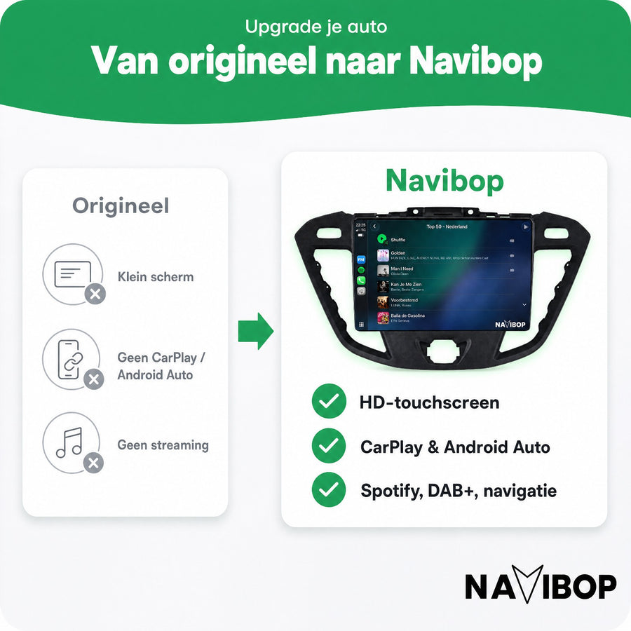 Ford Transit | Autoradio | CarPlay & Android Auto | Android 15.0 | 2014 t/m 2018