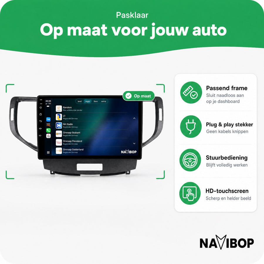 Honda Accord | Autoradio | CarPlay & Android Auto | Android 15.0 | 2008 t/m 2012