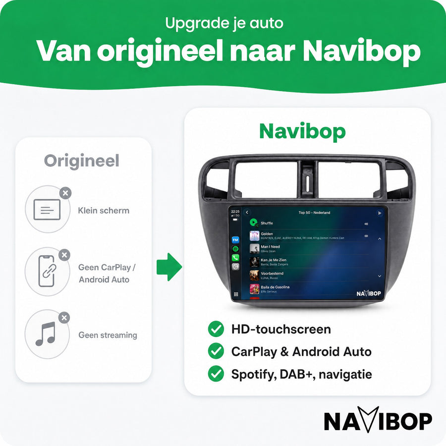 Honda Civic | Autoradio | CarPlay & Android Auto | Android 15.0 | 1996 t/m 2000