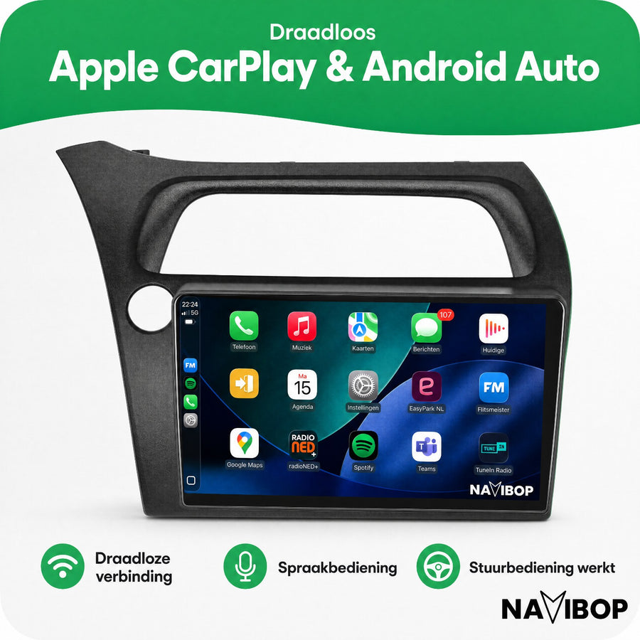 Honda Civic | Autoradio | CarPlay & Android Auto | Android 15.0 | 2004 t/m 2011