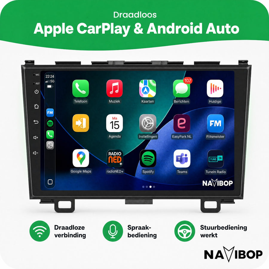 Honda Crv | Autoradio | CarPlay & Android Auto | Android 15.0 | 2006 t/m 2012