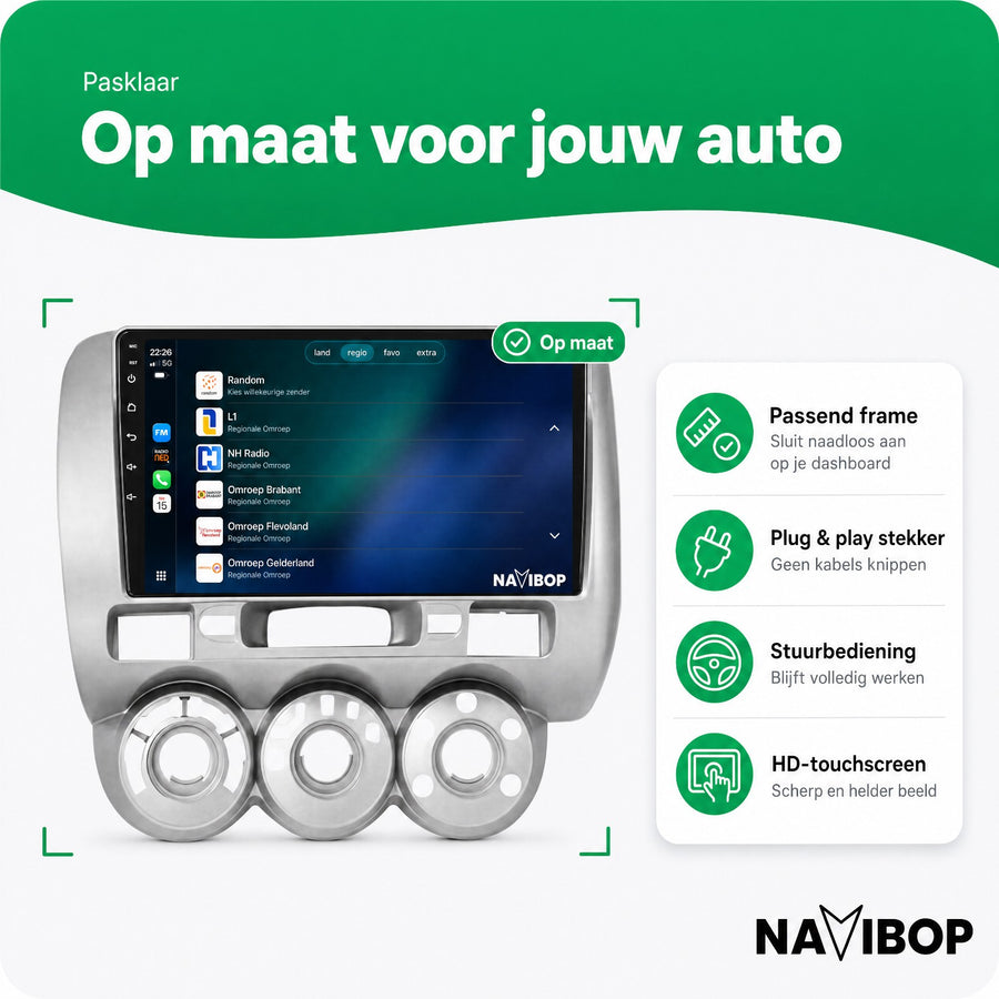 Honda Jazz | Autoradio | CarPlay & Android Auto | Android 15.0 | 2002 t/m 2008