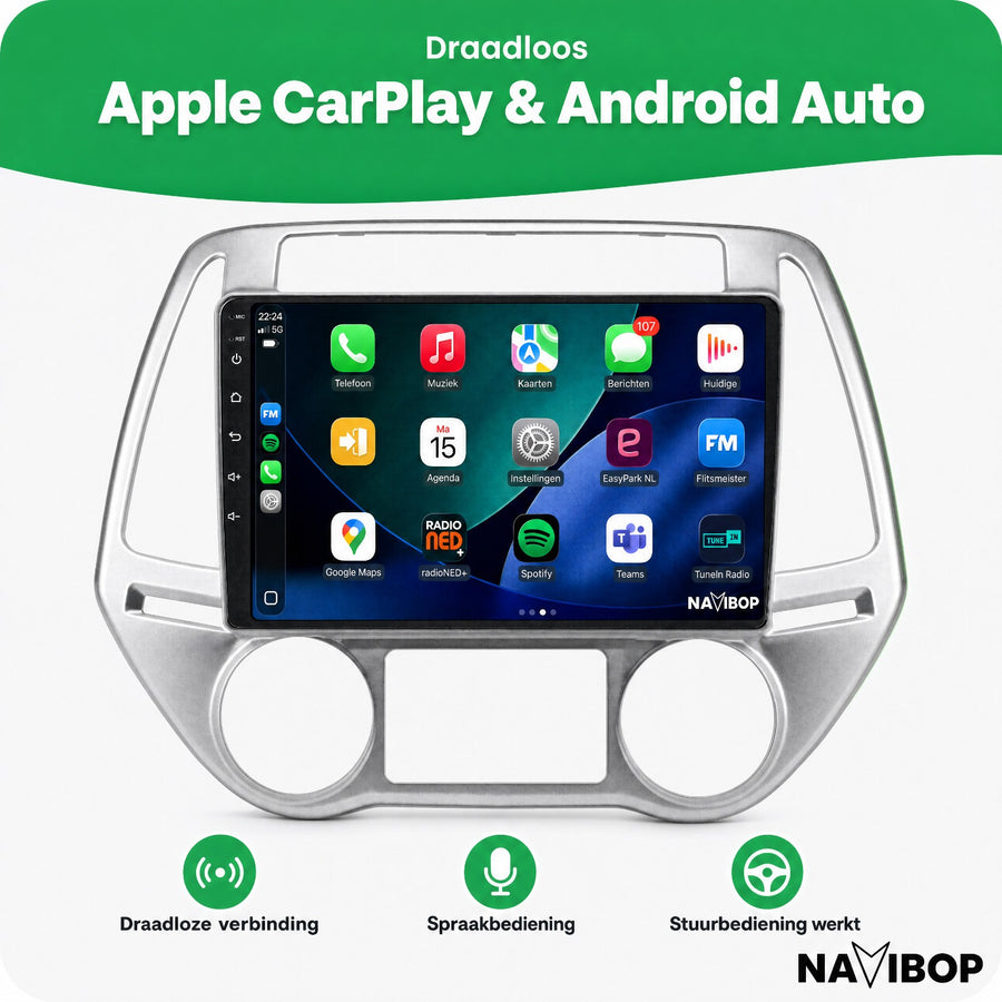 Hyundai I20 Versie 1 | Autoradio | CarPlay & Android Auto | Android 15.0 | 2008 t/m 2014