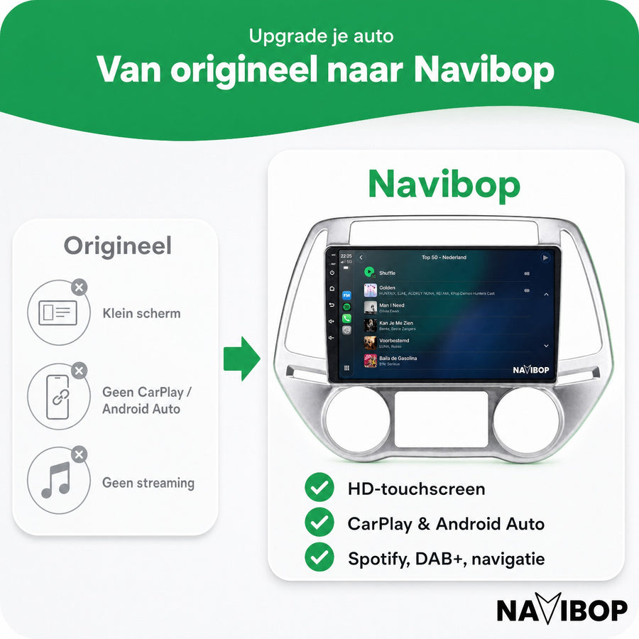 Hyundai I20 Versie 1 | Autoradio | CarPlay & Android Auto | Android 15.0 | 2008 t/m 2014