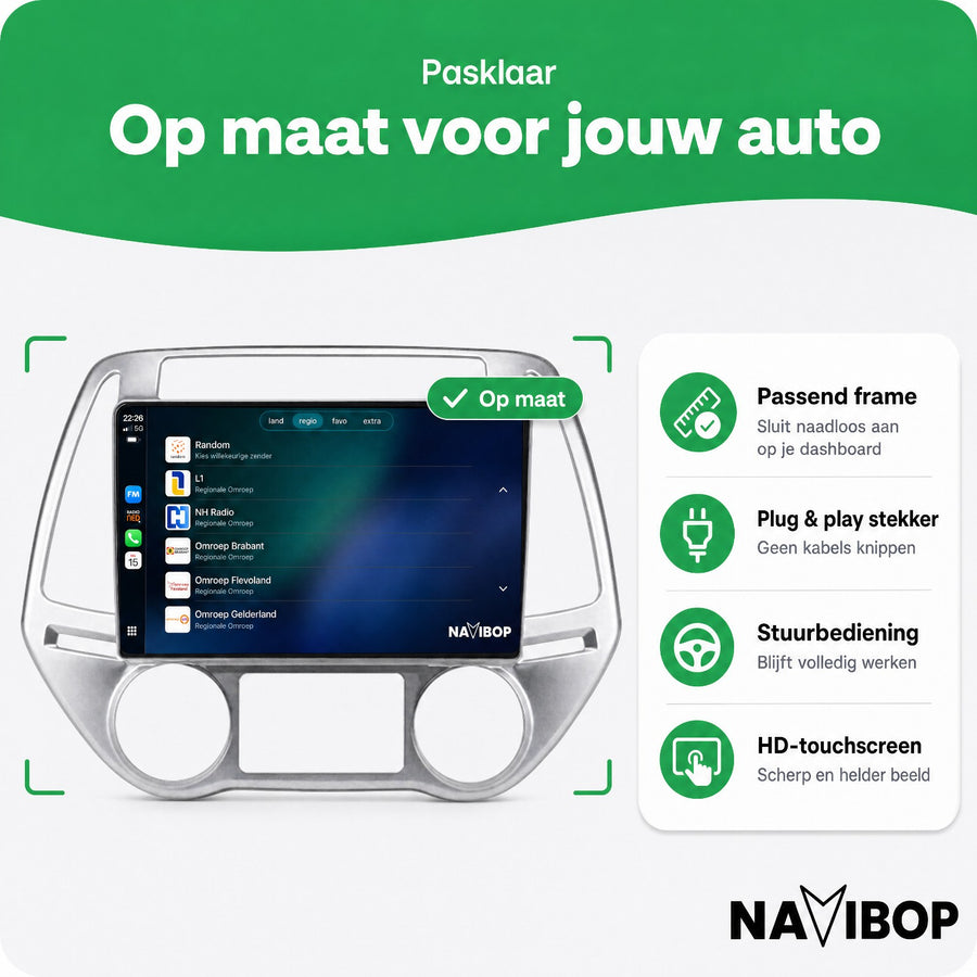 Hyundai I20 Versie 1 | Autoradio | CarPlay & Android Auto | Android 15.0 | 2008 t/m 2014