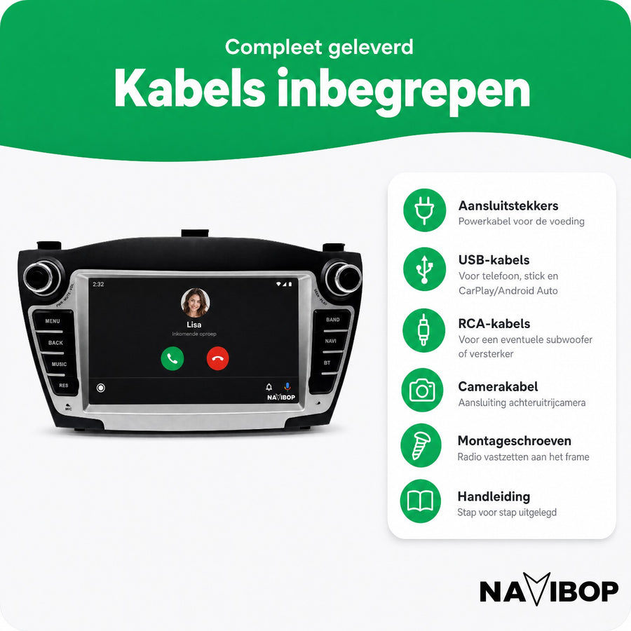 Hyundai IX35 | Autoradio | CarPlay & Android Auto | Android 15.0 | 2009 t/m 2015