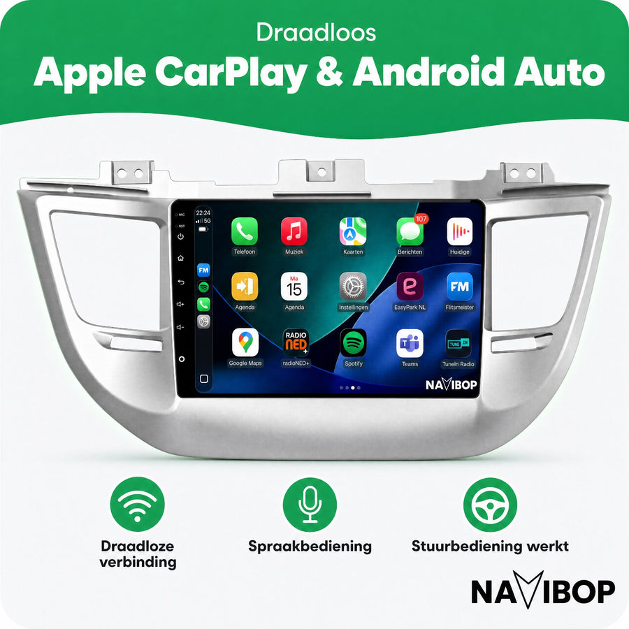 Hyundai Tucson | Autoradio | CarPlay & Android Auto | Android 15.0 | 2009 t/m 2017