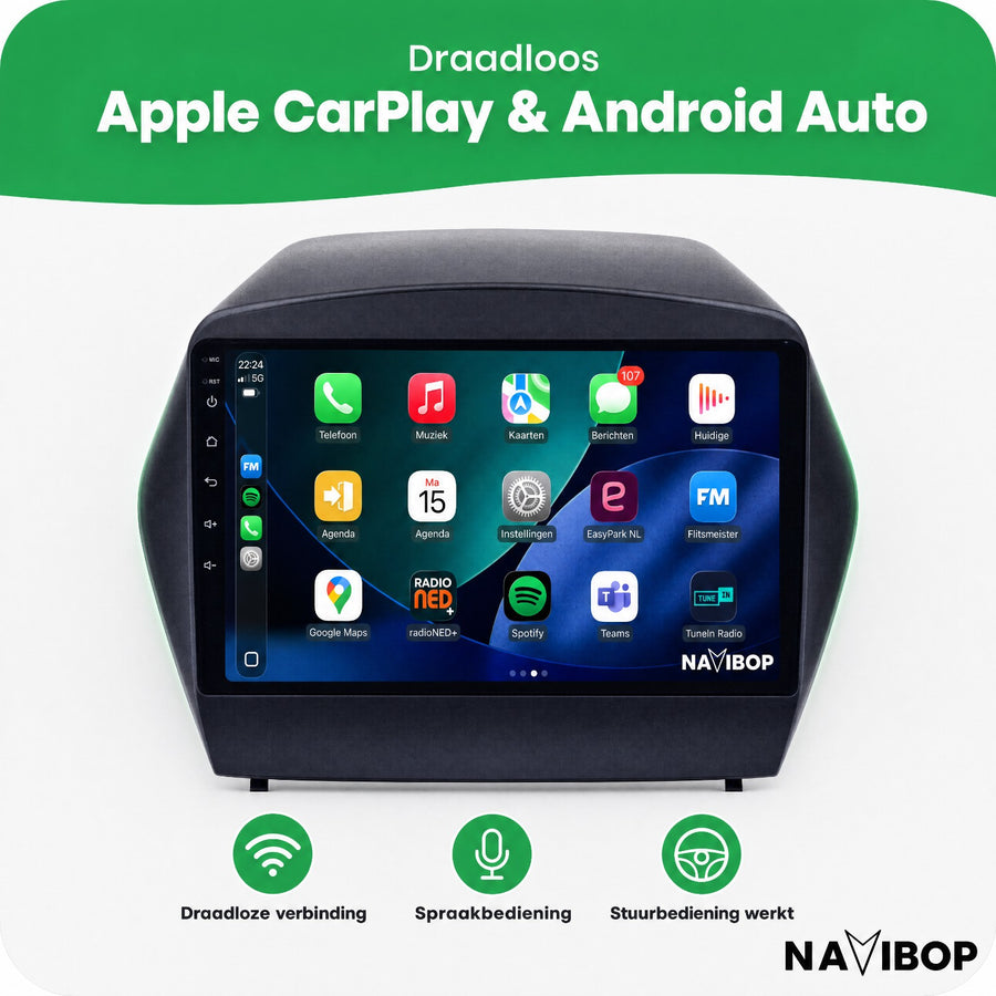 Hyundai Tucson IX35 | Autoradio | CarPlay & Android Auto | Android 15.0 | 2009 t/m 2017