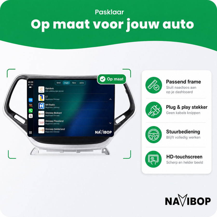Jeep Cherokee | Autoradio | CarPlay & Android Auto | Android 15.0