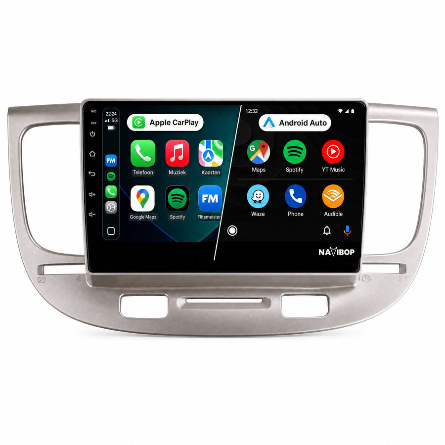 Kia Rio Zilver | Autoradio | CarPlay & Android Auto | Android 15.0 | 2005 t/m 2011