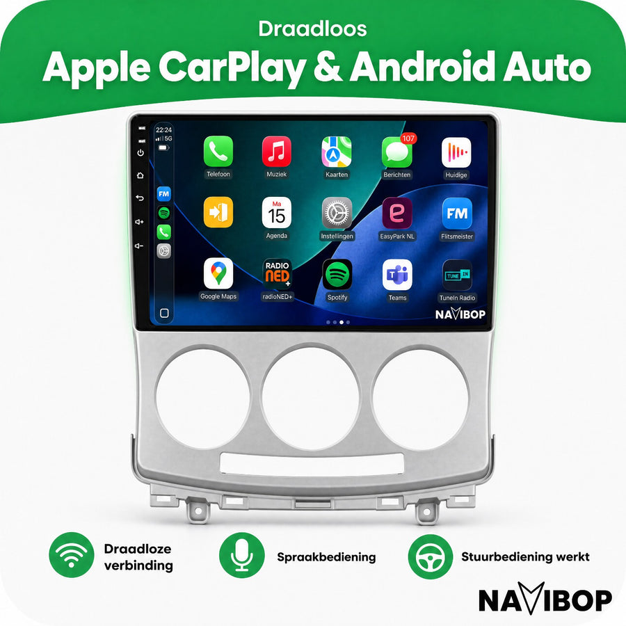 Mazda 5 | Autoradio | CarPlay & Android Auto | Android 15.0 | 2005 t/m 2010