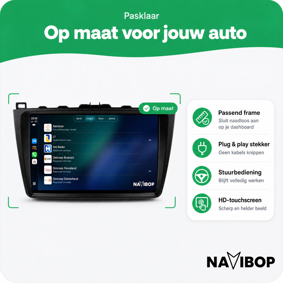 Mazda 6 | Autoradio | CarPlay & Android Auto | Android 15.0 | 2007 t/m 2012