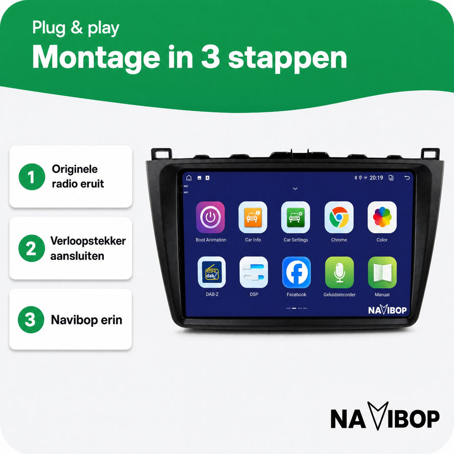 Mazda 6 | Autoradio | CarPlay & Android Auto | Android 15.0 | 2007 t/m 2012