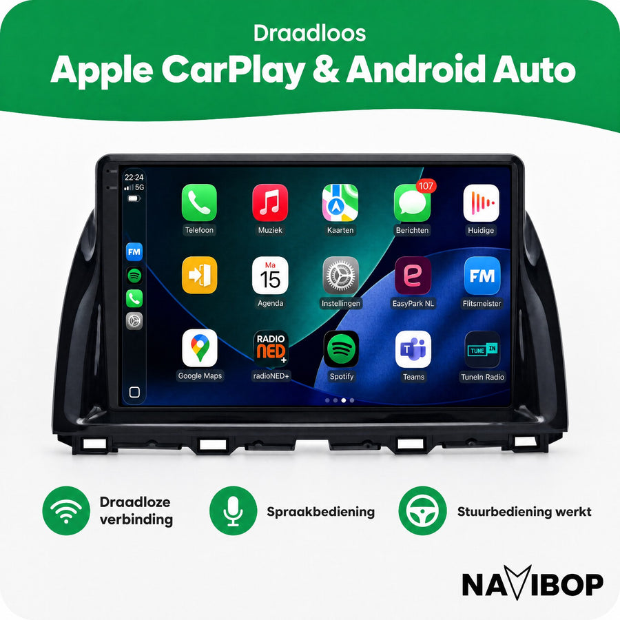 Mazda CX-5 | Autoradio | CarPlay & Android Auto | Android 15.0 | 2011 t/m 2016