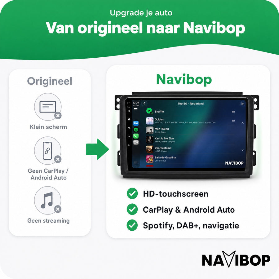 Mercedes Benz Smart | Autoradio | CarPlay & Android Auto | Android 15.0 | 2006 t/m 2010